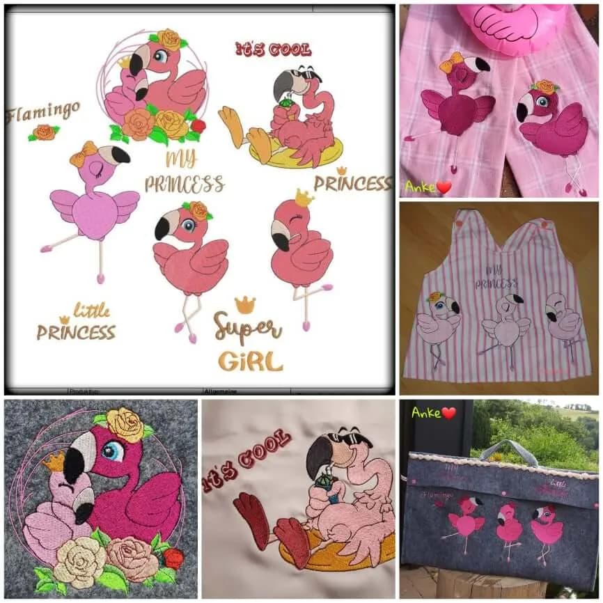 Stickdatei Flamingo Vollstick