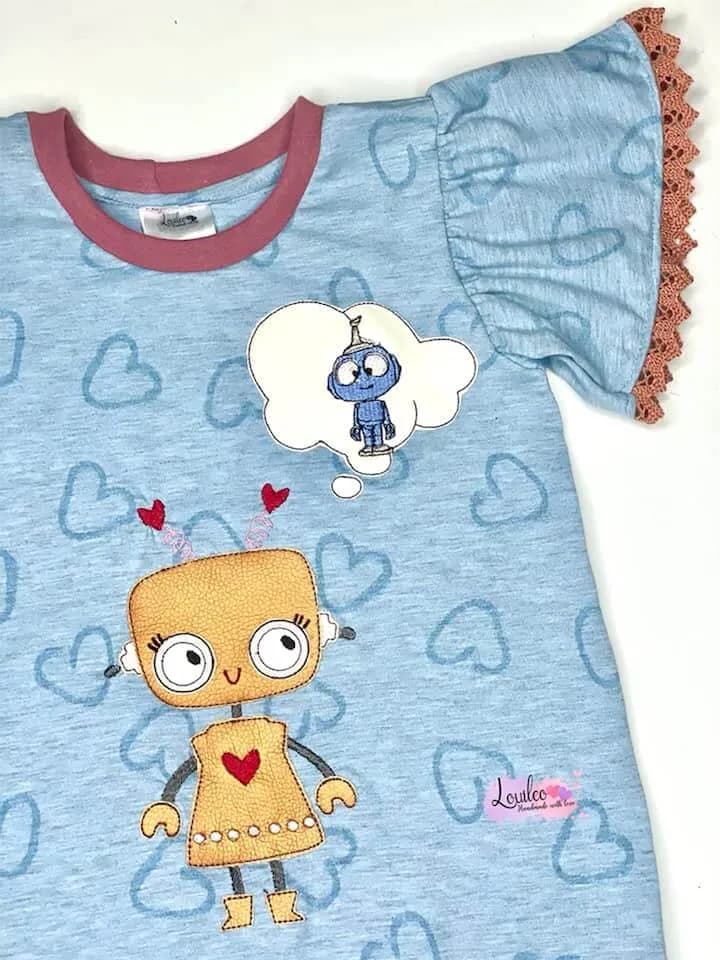 Stickdatei Roboter Robi Set