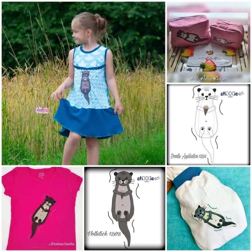 Stickdatei Otter Freebie Doodleapplikation