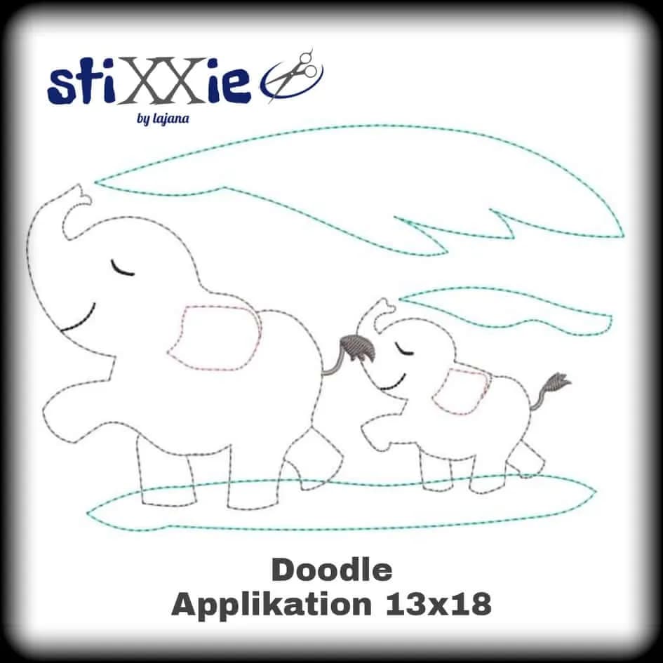 Stickdatei Elefant Elefantenmami