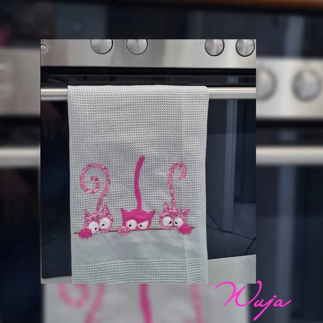 Stickdatei Katze Katzentrio Doodle Applikation