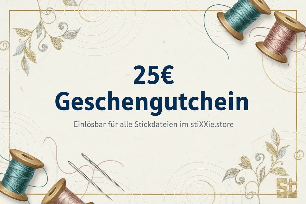 stiXXie Geschenkgutschein – Stickdateien verschenken