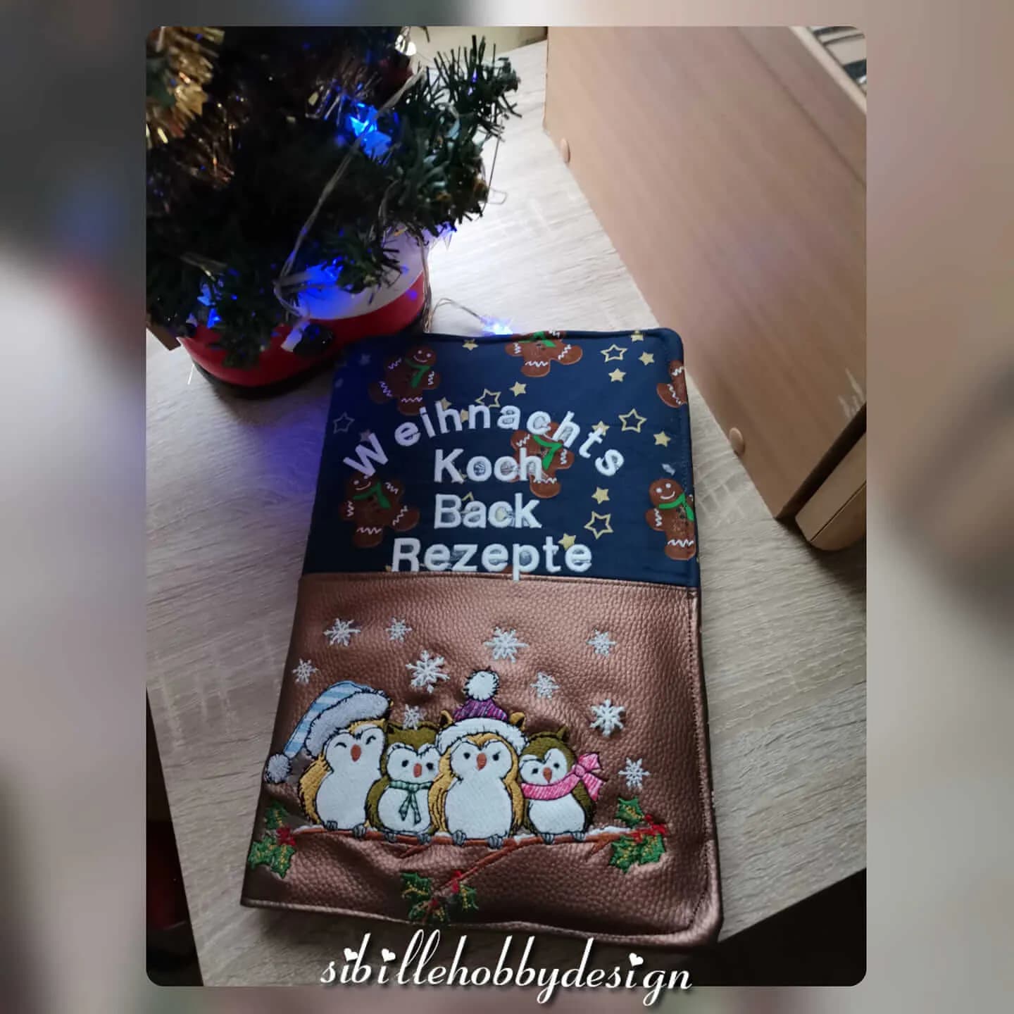 Stickdatei Eulen Winter