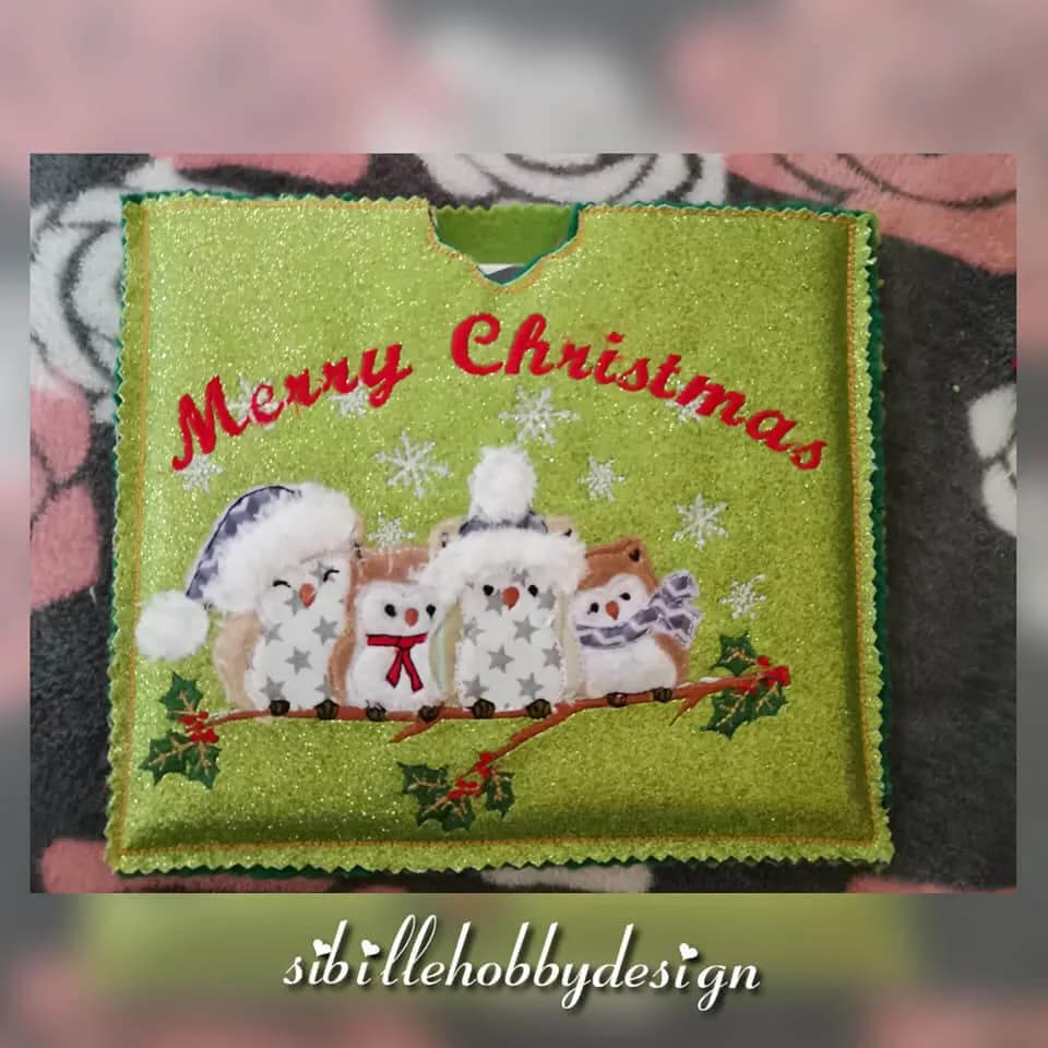 Stickdatei Eulen Winter