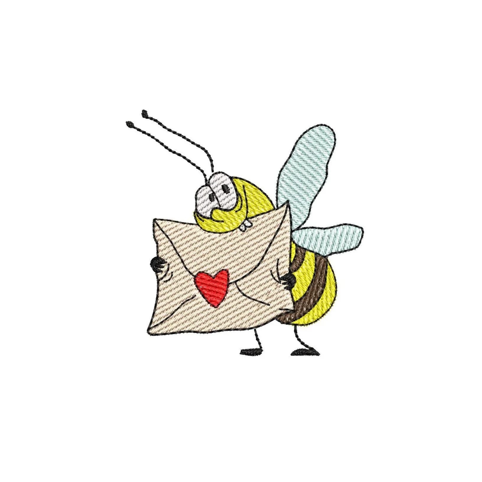 Stickdatei Bienen verliebt