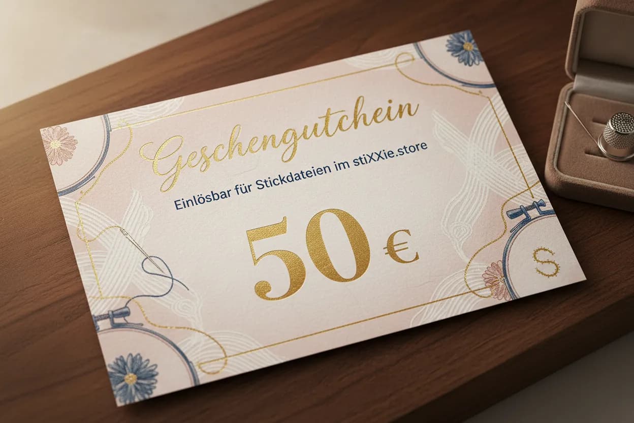 stiXXie Geschenkgutschein – Stickdateien verschenken