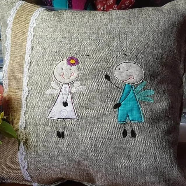 Stickdatei Doodle Applikation Pippa und Pepe