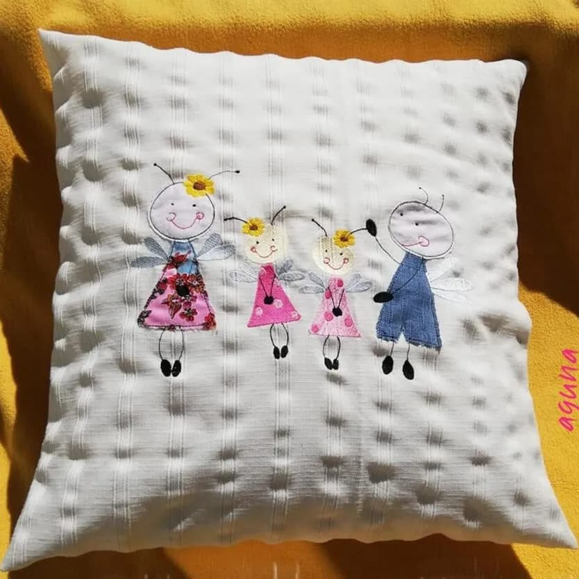 Stickdatei Doodle Applikation Pippa und Pepe