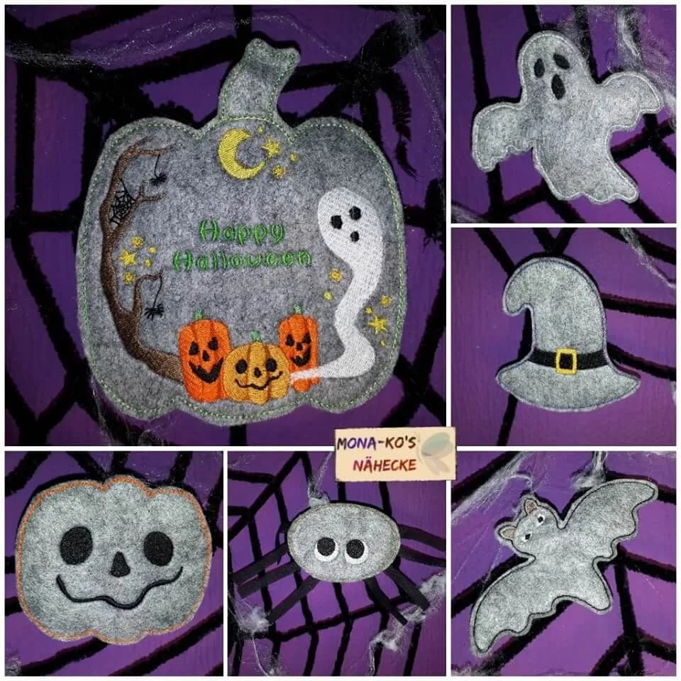 ITH Stickdatei Kürbis Halloween Fensterbild