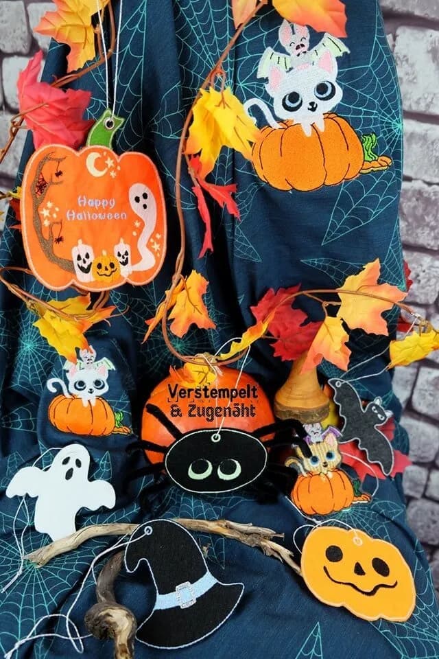 ITH Stickdatei Kürbis Halloween Fensterbild