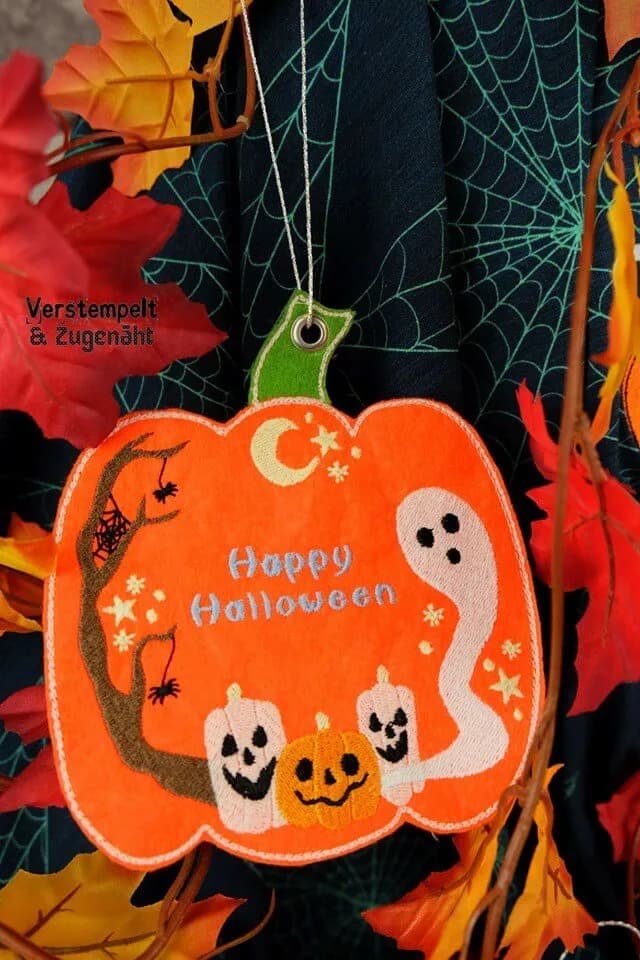 ITH Stickdatei Kürbis Halloween Fensterbild