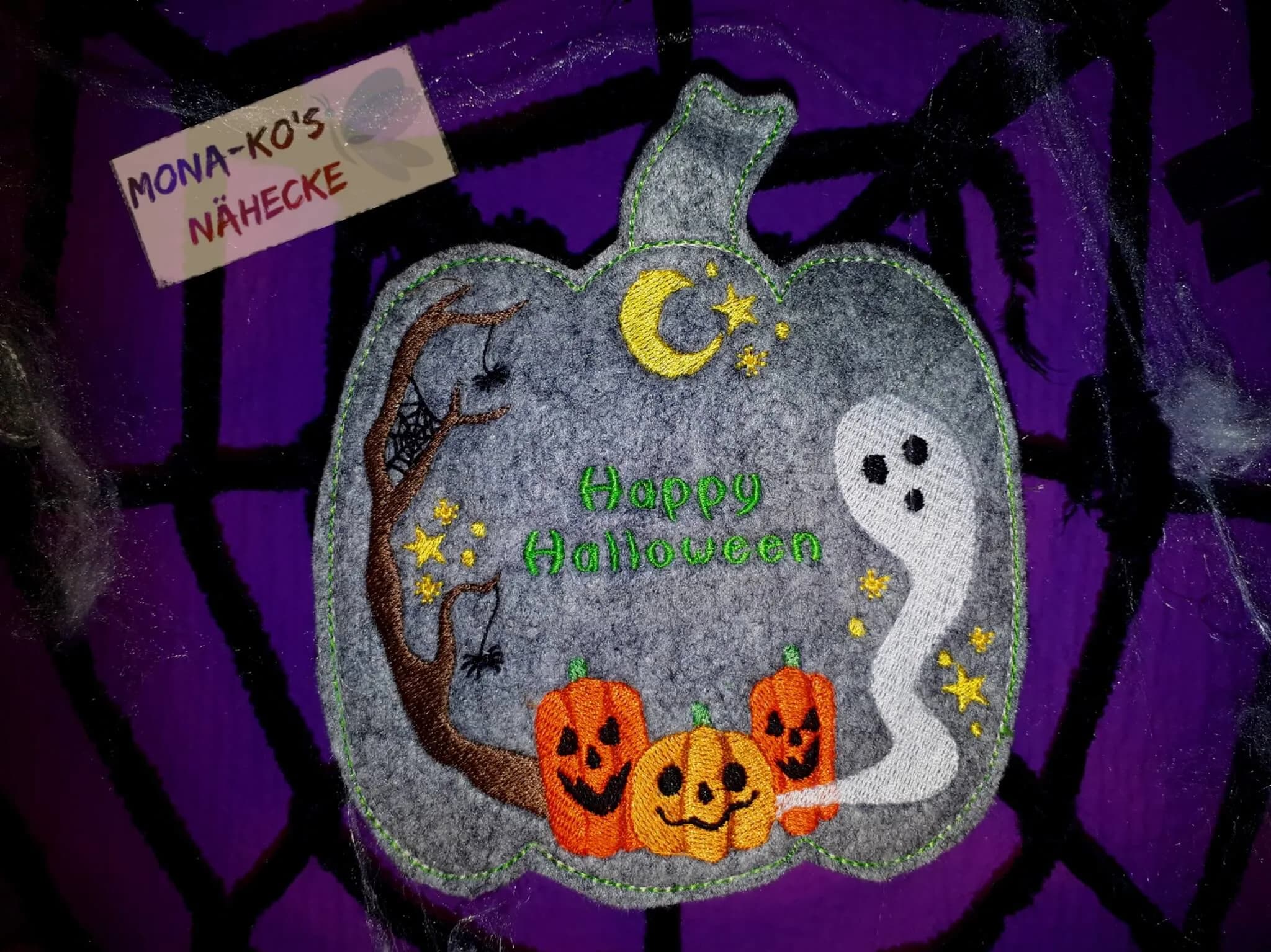 ITH Stickdatei Kürbis Halloween Fensterbild