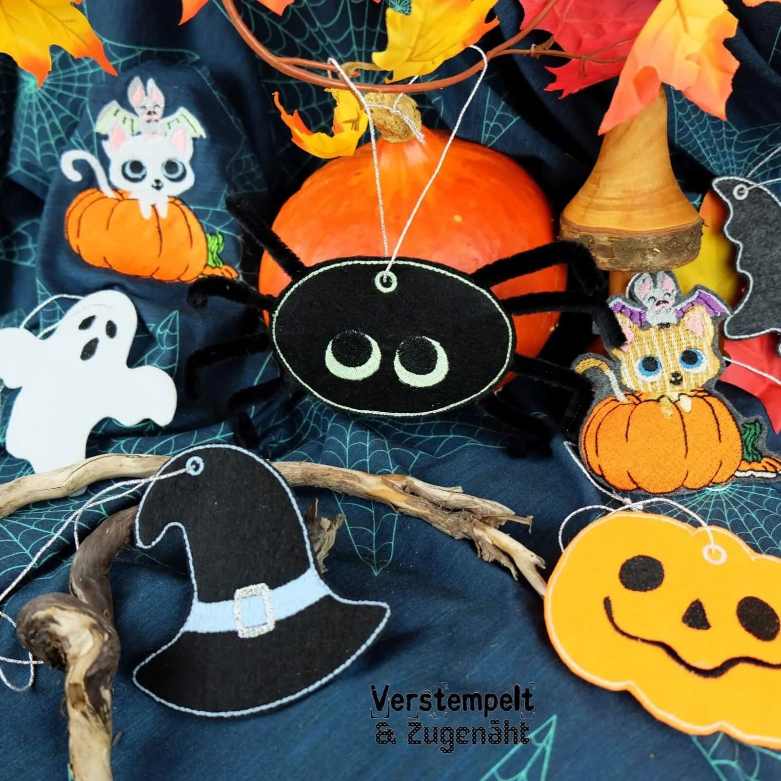 ITH Stickdatei Halloween Anhänger-Set