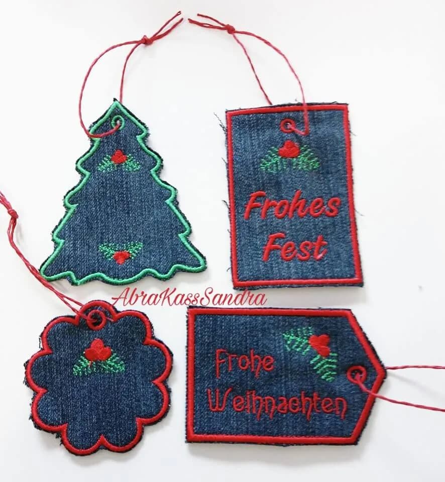 ITH Stickdatei Weihnachten Geschenkanhänger-Set