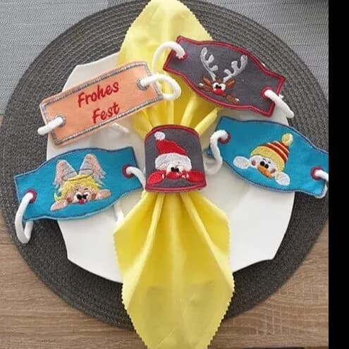 ITH Stickdatei Paket T1 Serviettenringe