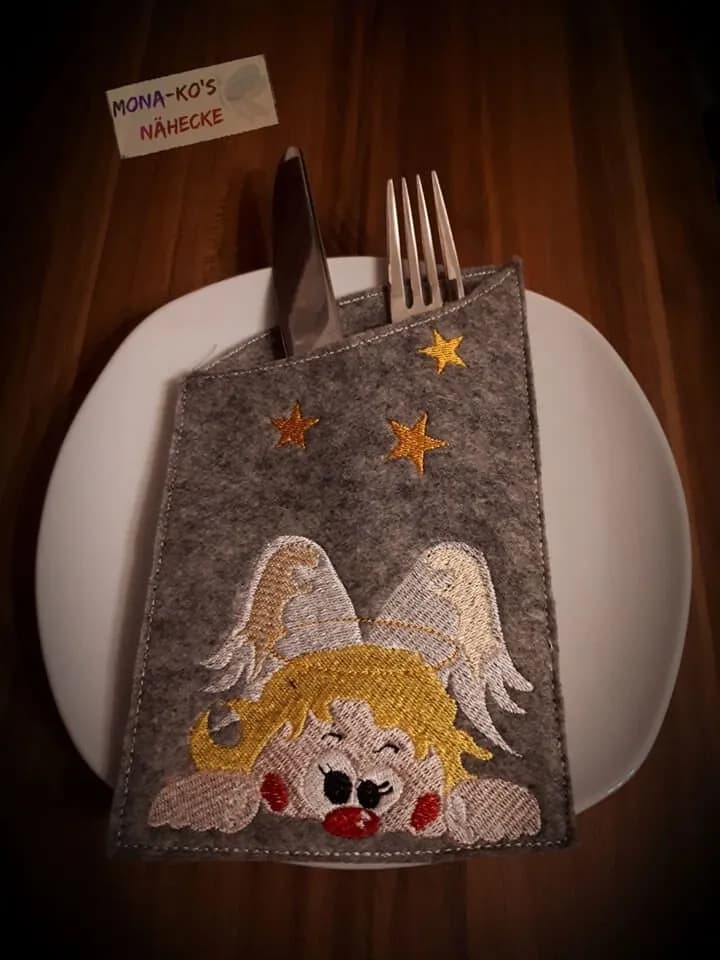 Stickdatei Schneemann und Engel