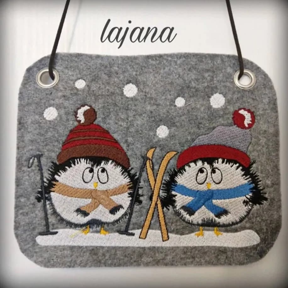 Stickdatei Pinguin Pingu und Pingi