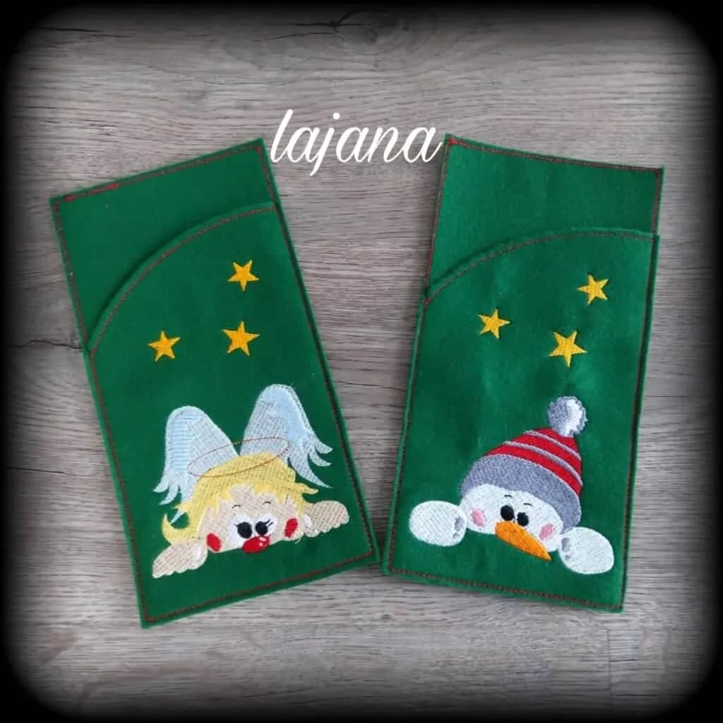 Stickdatei Schneemann und Engel