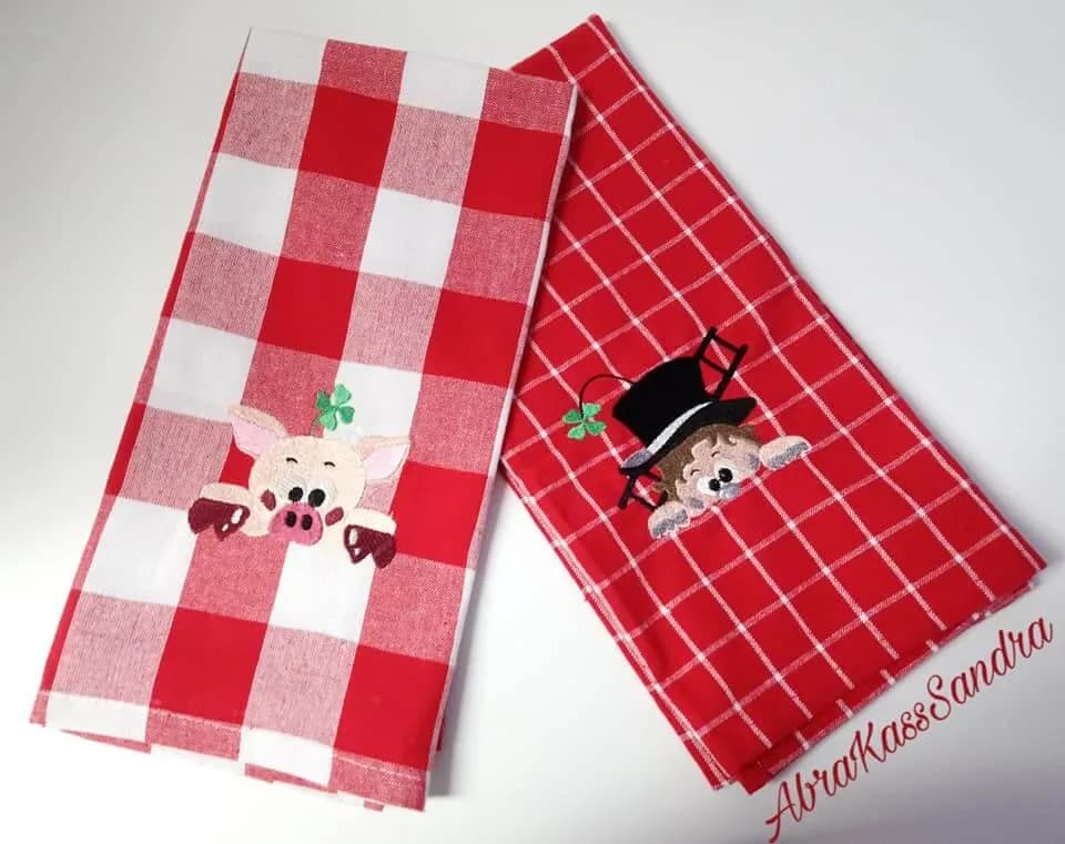 Stickdatei Schornsteinfeger und Schwein