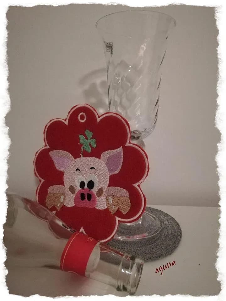 Stickdatei Schornsteinfeger und Schwein