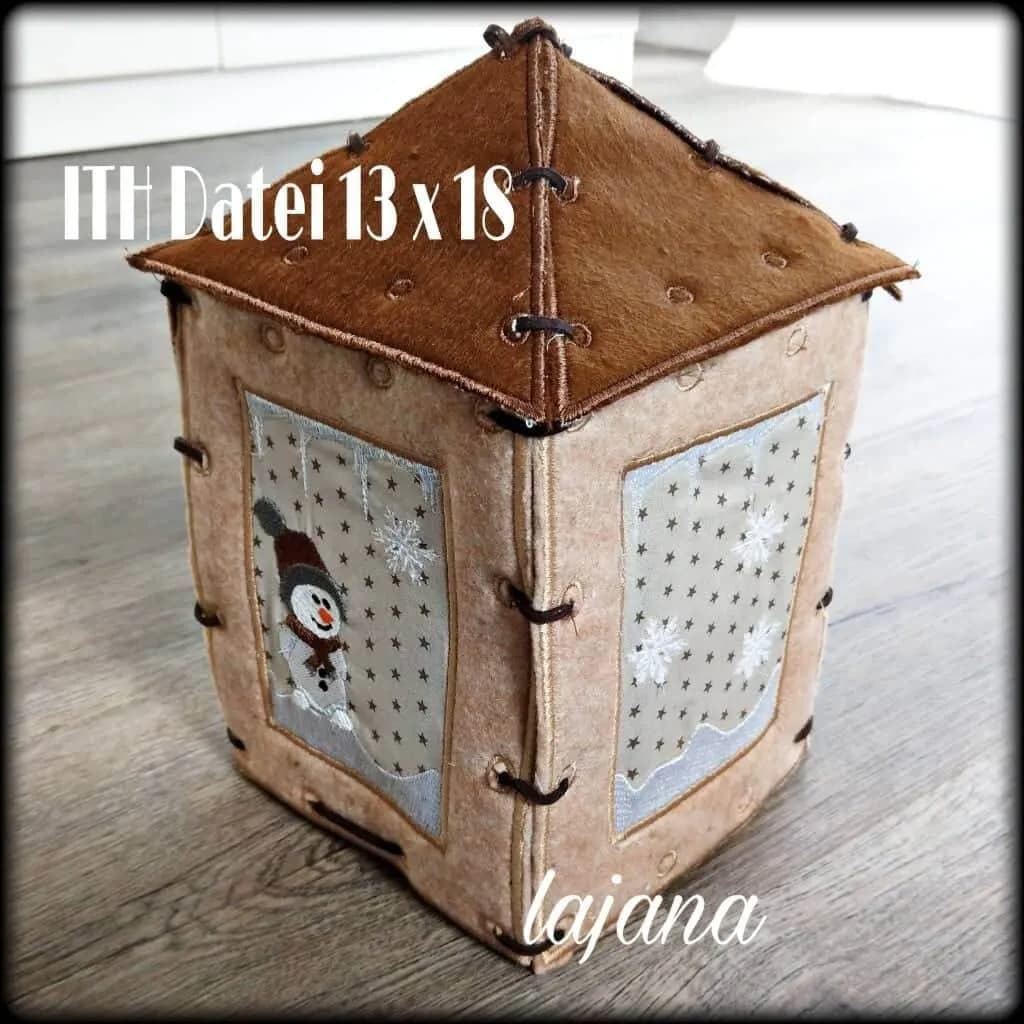 ITH Stickdatei Laterne Winter und Blanko