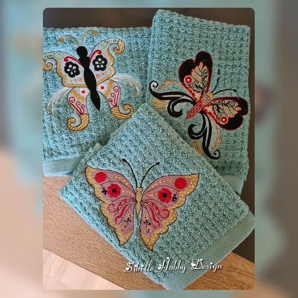 Stickdatei Schmetterling Romance 6-er Set