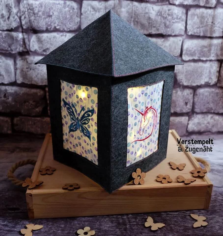 ITH Stickdatei Laterne Winter und Blanko