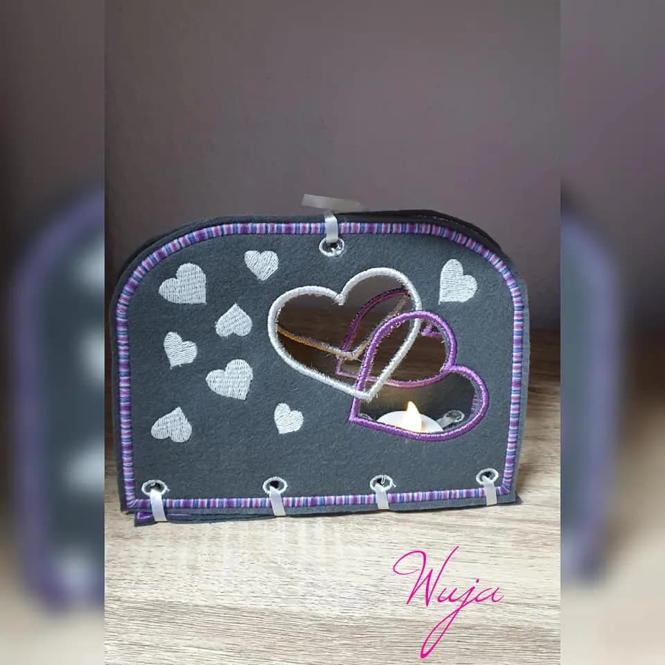 ITH Stickdatei Herzen Deko