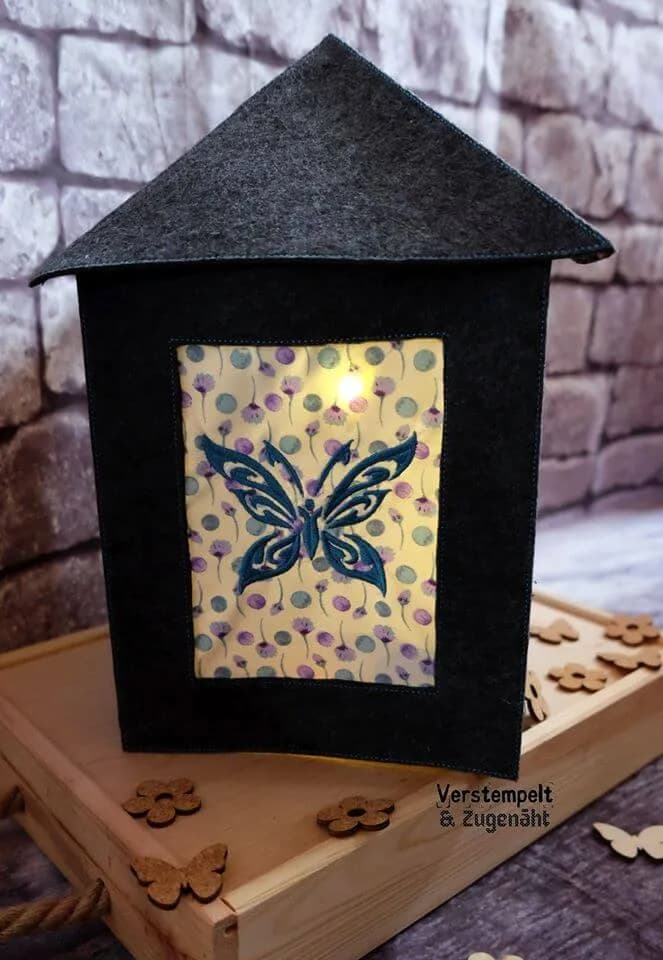 ITH Stickdatei Laterne Winter und Blanko