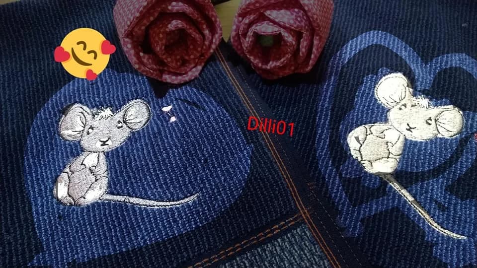 Stickdatei Maus Mia Applikationsdatei