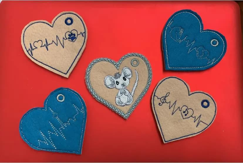 ITH Stickdatei Herzanhänger Set