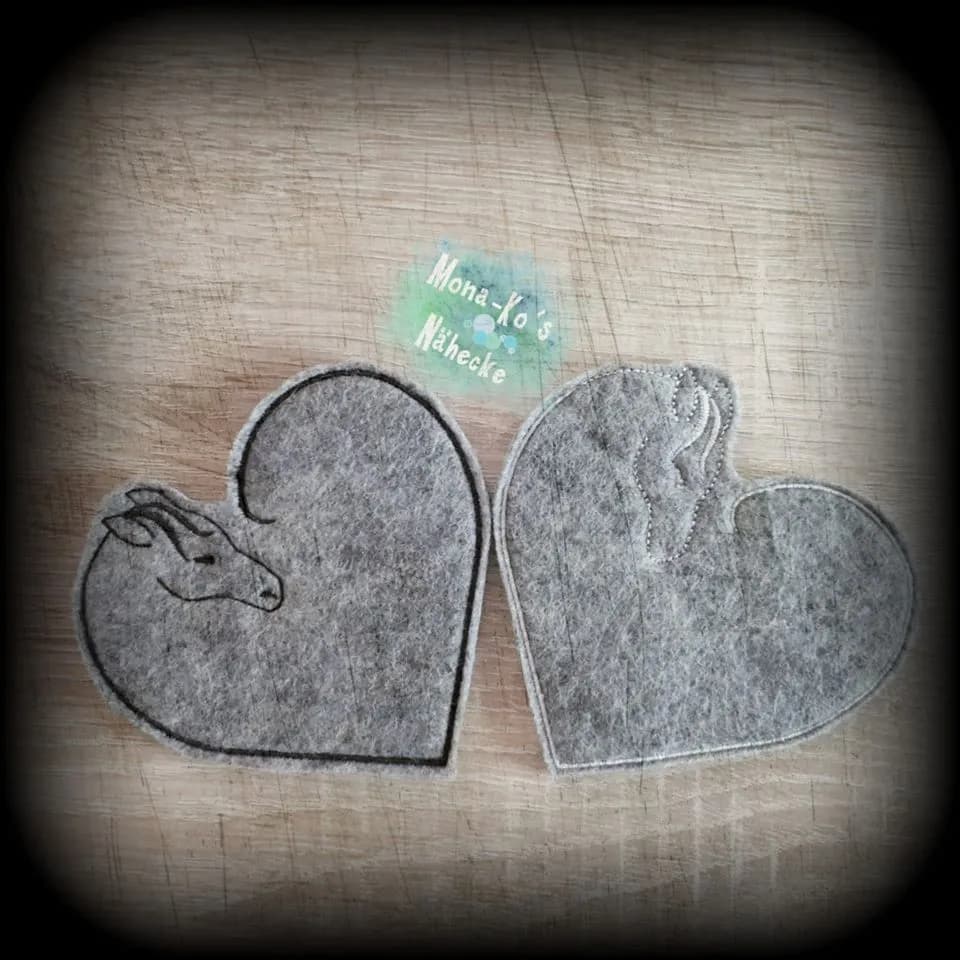 Stickdatei Herz Pferd