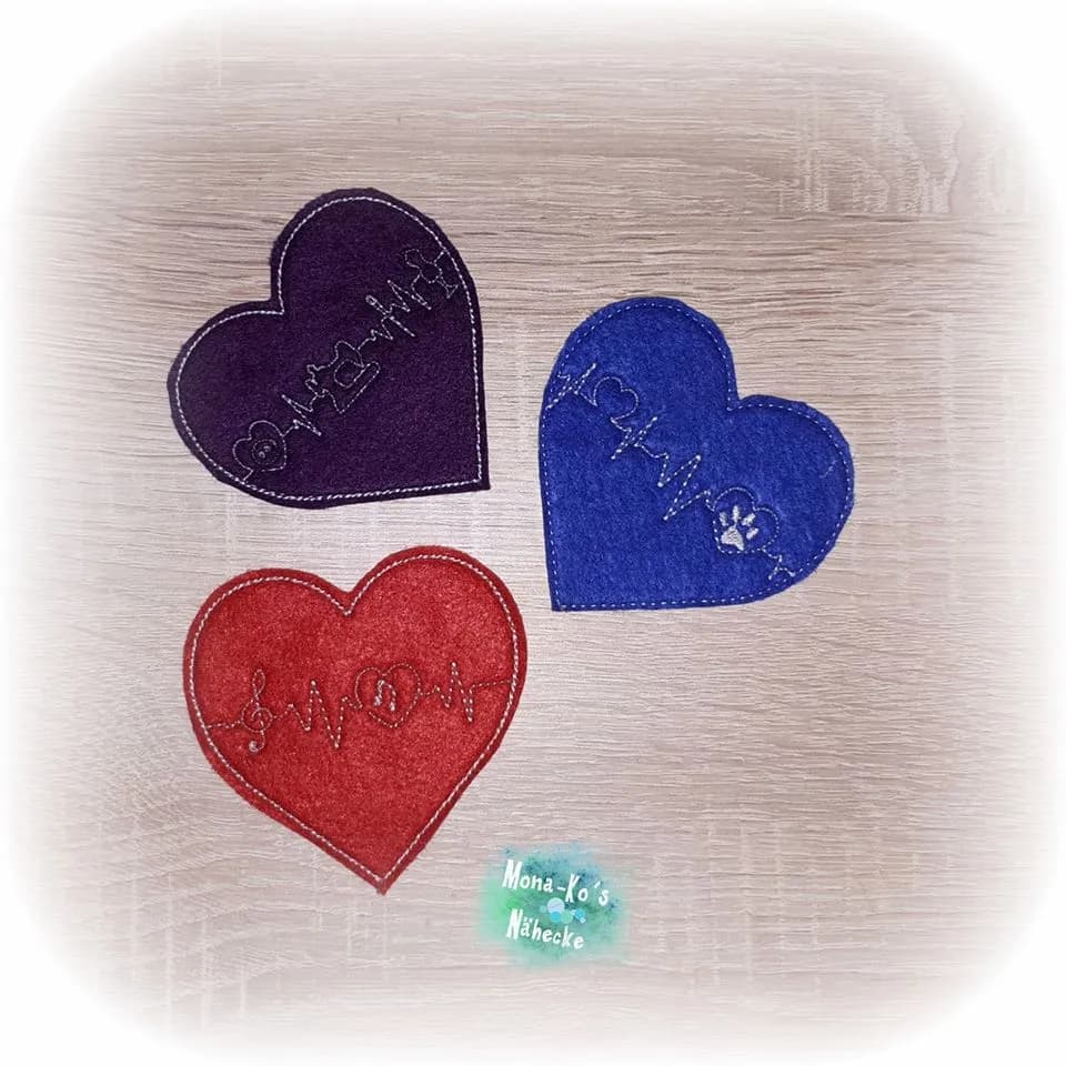 ITH Stickdatei Herzanhänger Set