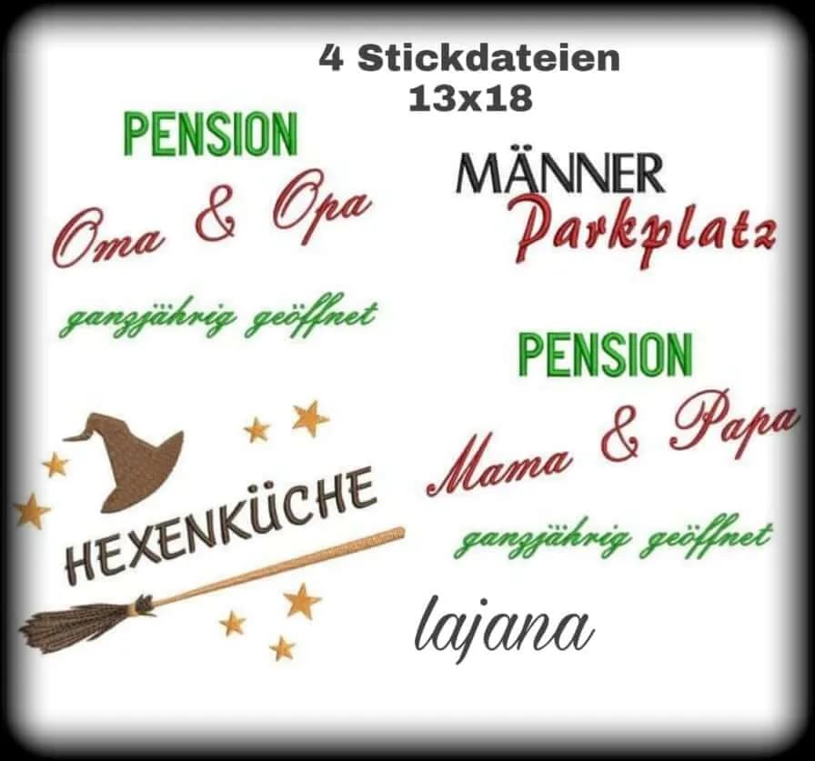 ITH Stickdatei Türschilder Mega Set