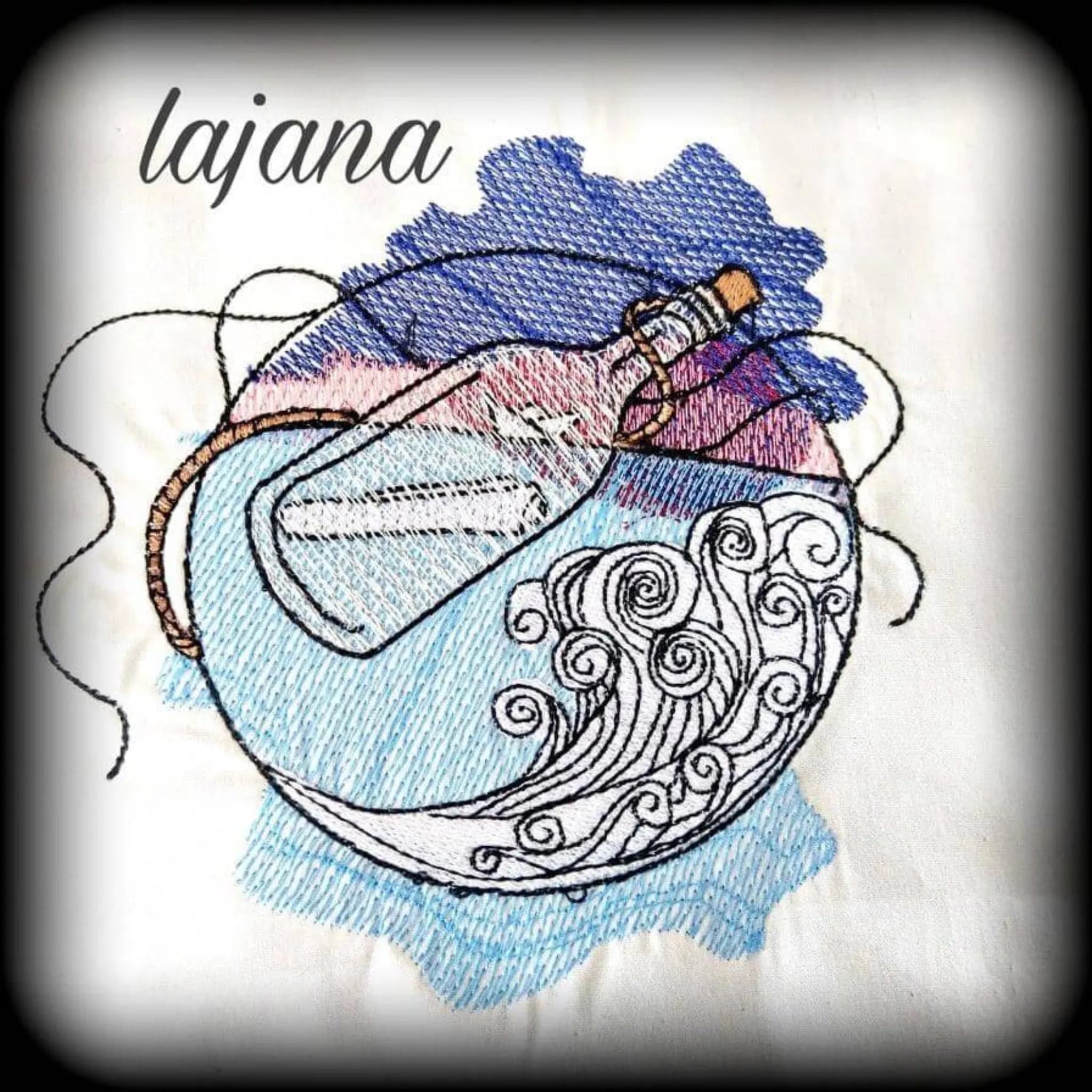 Stickdatei Flaschenpost