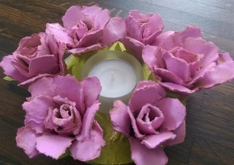 Bastelanleitung Rosen-Teelicht