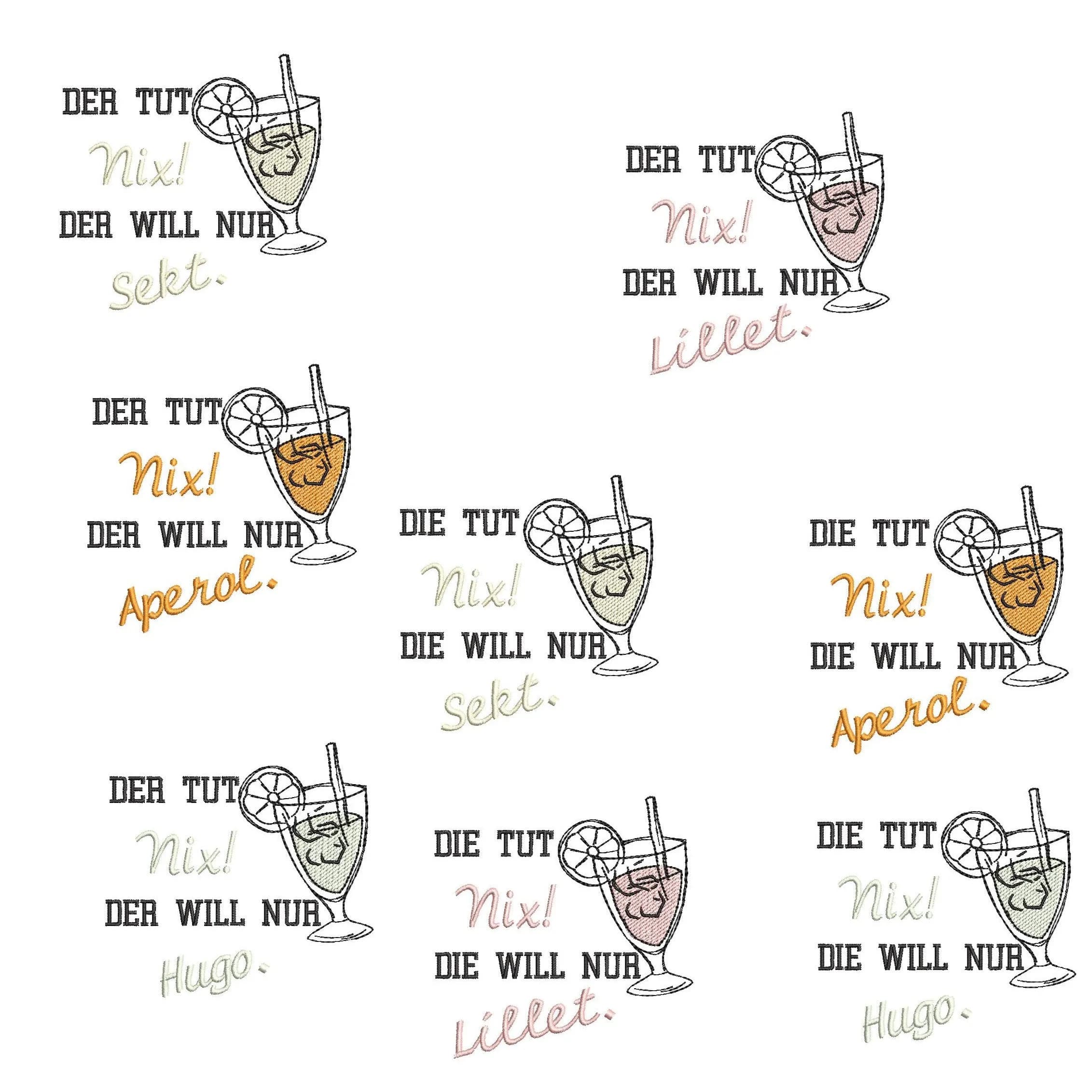 Stickdatei Sprüche Sommergetränke