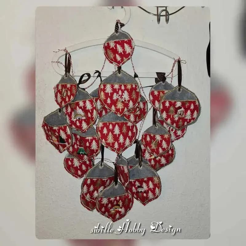 ITH Stickdatei Adventskalender Kugeln