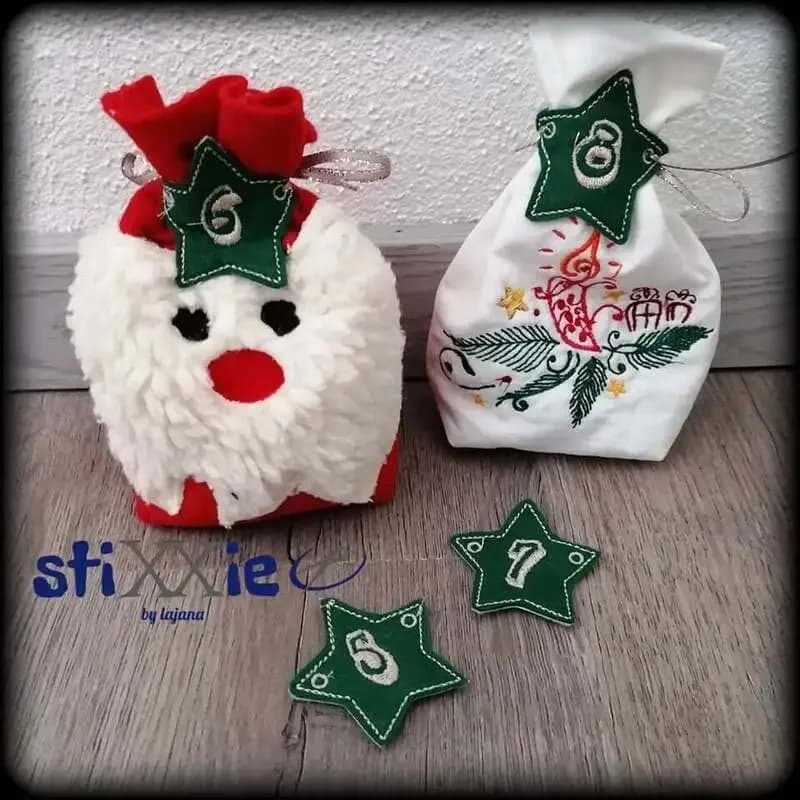 ITH Stickdatei Adventskalender Säckchen