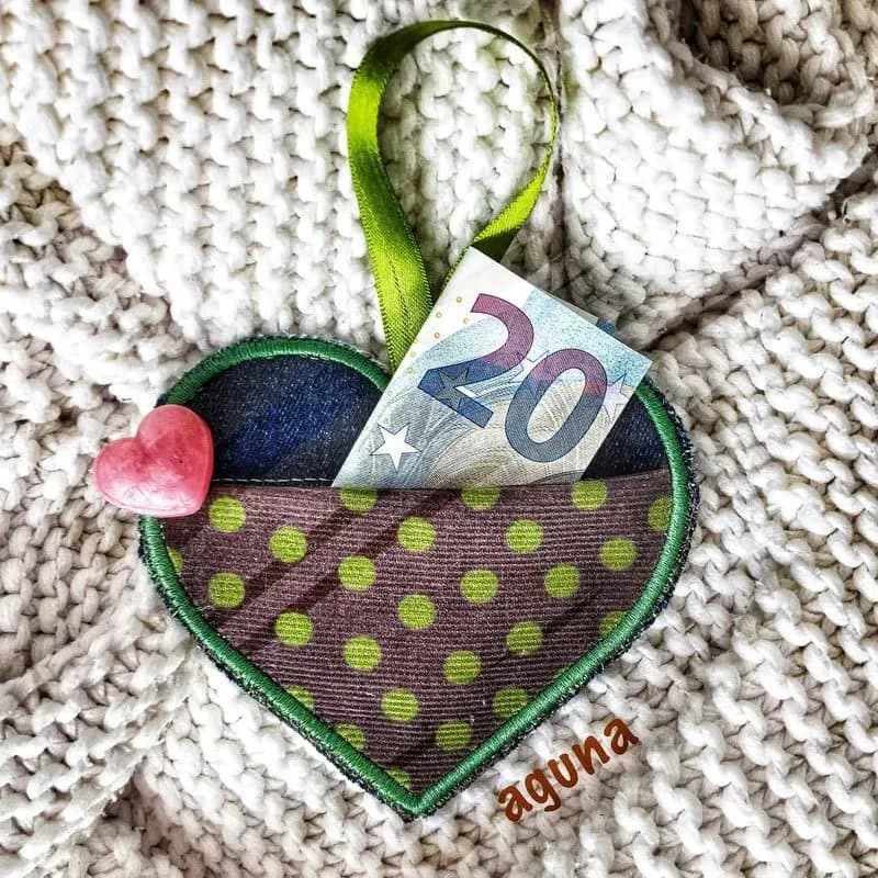 ITH Stickdatei Anhänger Set mit Geldfach