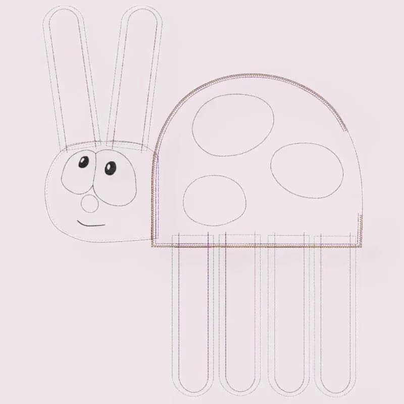 ITH Stickdatei Baby Knistertuch Fühltuch Käfer