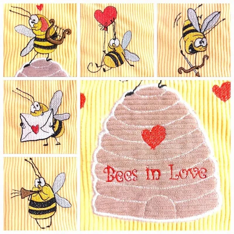 ITH Stickdatei Bees in Love