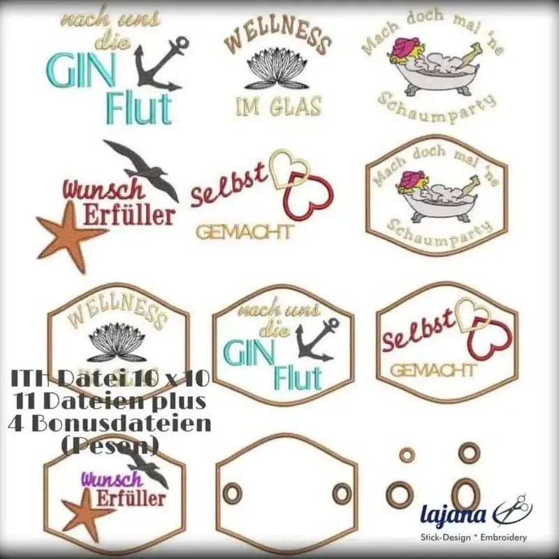 ITH Stickdatei Etiketten GlasLabel klein