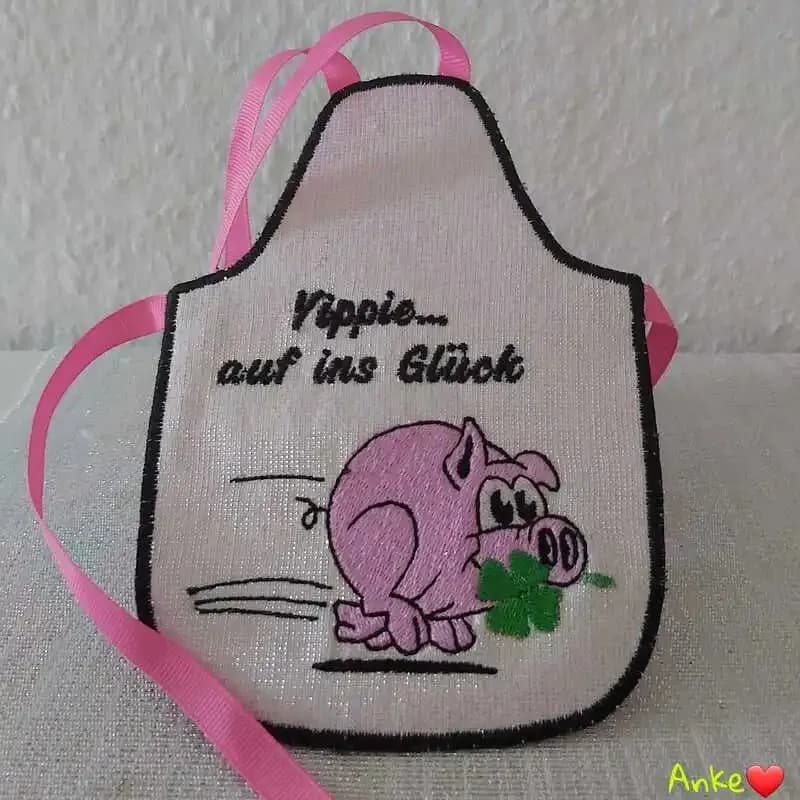 ITH Stickdatei Flaschenschürze Blanko