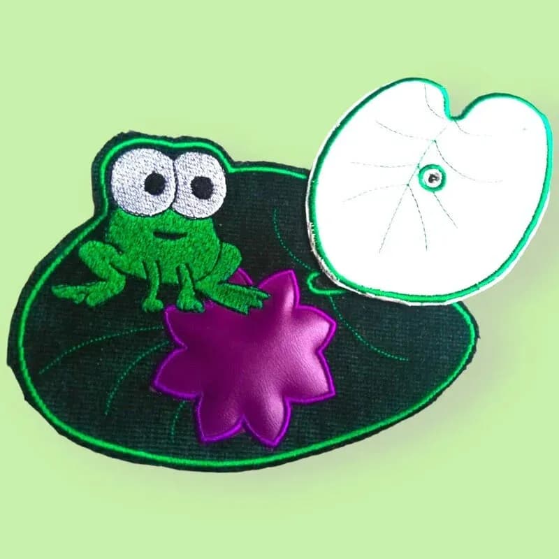 ITH Stickdatei Frosch MugRug und Glasabdecker - Untersetzer