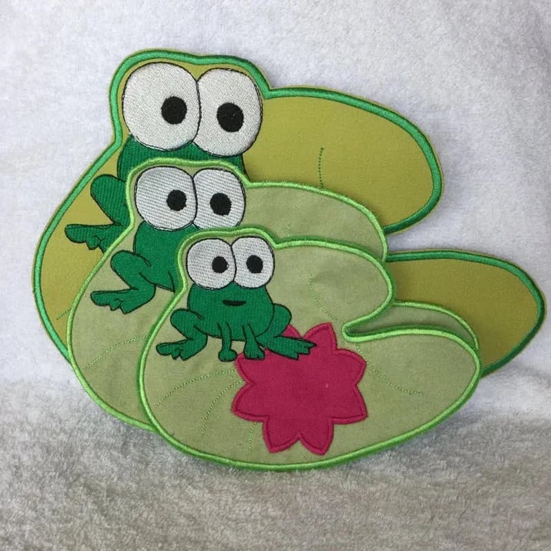 ITH Stickdatei Frosch MugRug und Glasabdecker - Untersetzer