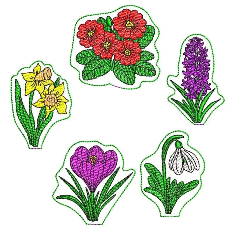 ITH Stickdatei Frühblüher