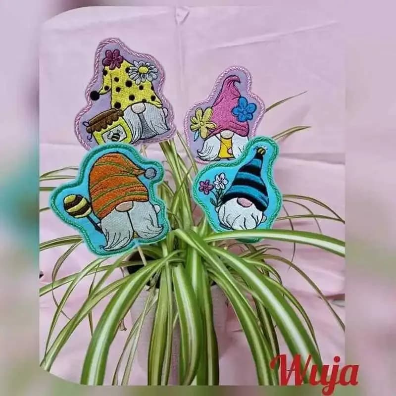 ITH Stickdatei Frühlingswichtel Stabfiguren