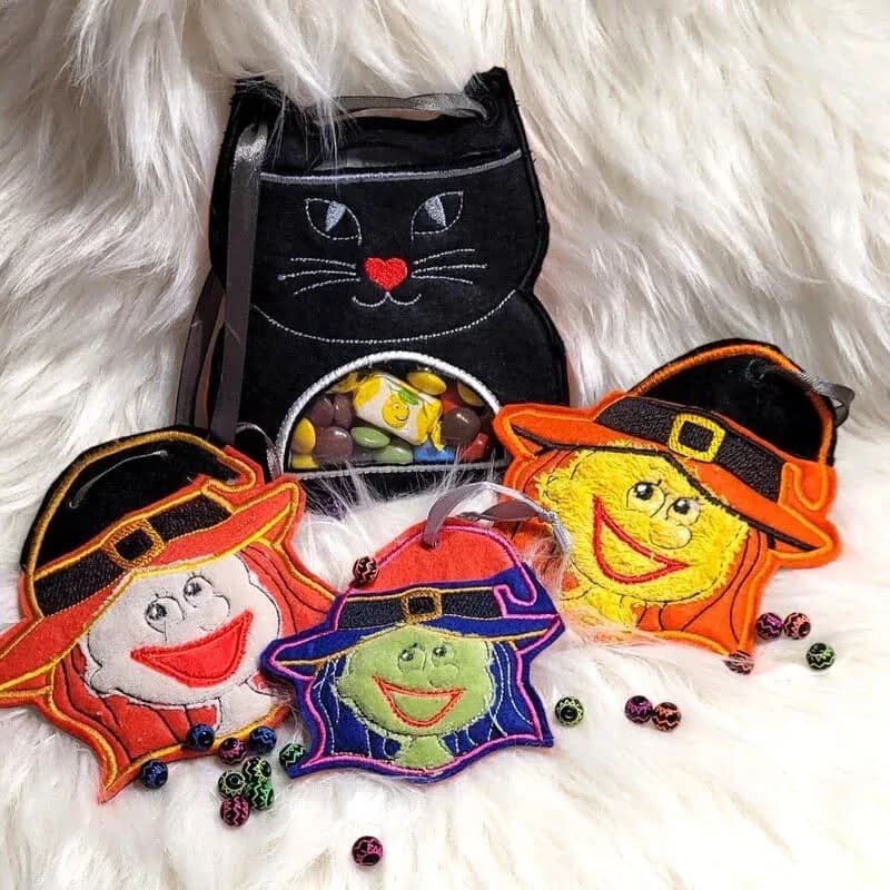 ITH Stickdatei Halloweentaschen und Mugrugs