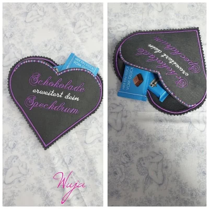 ITH Herzhüllen Stickdatei Blanko - Schokolade | stiXXie